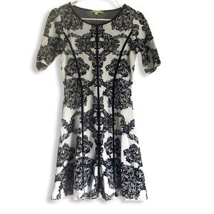 Gianni Bini Black and White Damask Sweater Dress